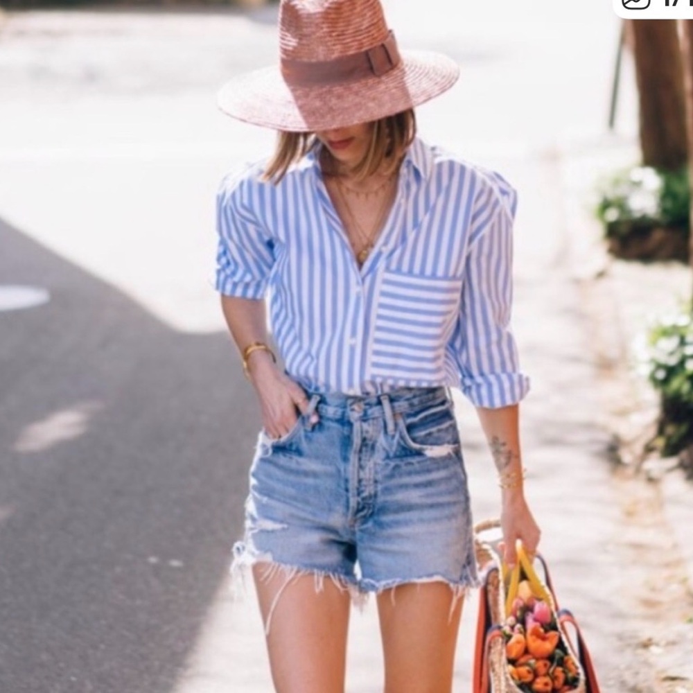 AYR The Deep End Striped Shirt Blue Medium